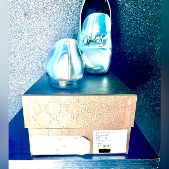 Gucci Metalic Silver Horsebit Argento Loafer - Picture 8 of 9